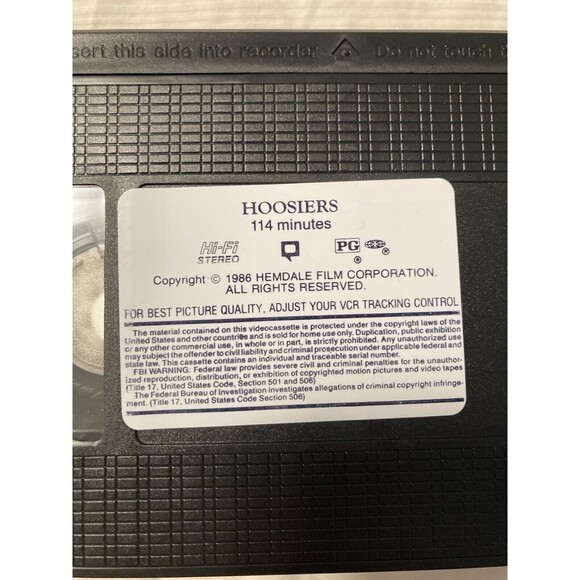 Hoosiers VHS VCR Video Tape Movie Basketball Gene Hackman Drama 1986 Indiana - Picture 3 of 10